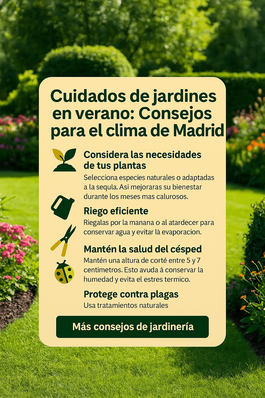🏡 Cómo cuidar tu jardín en verano: consejos clave para mantenerlo verde y&nbsp;saludable